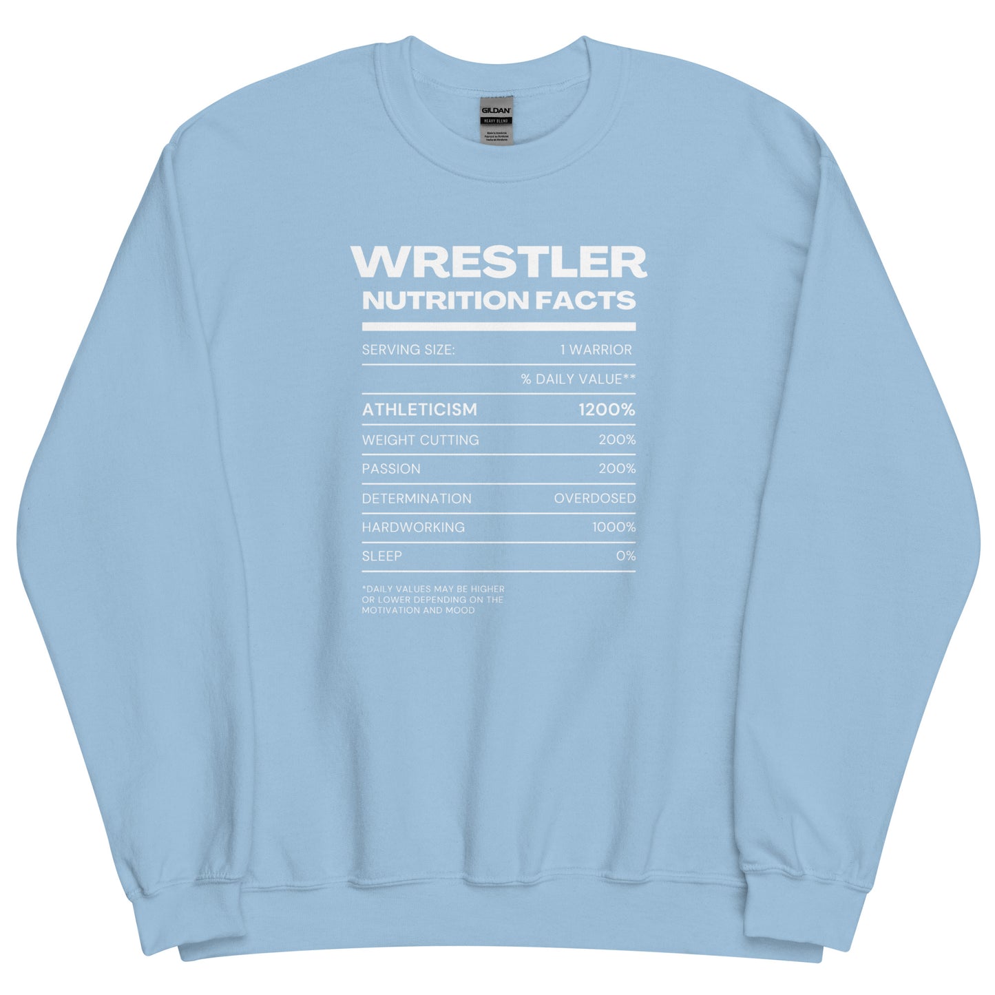 Wrestler Nutrition Facts Sweatshirt