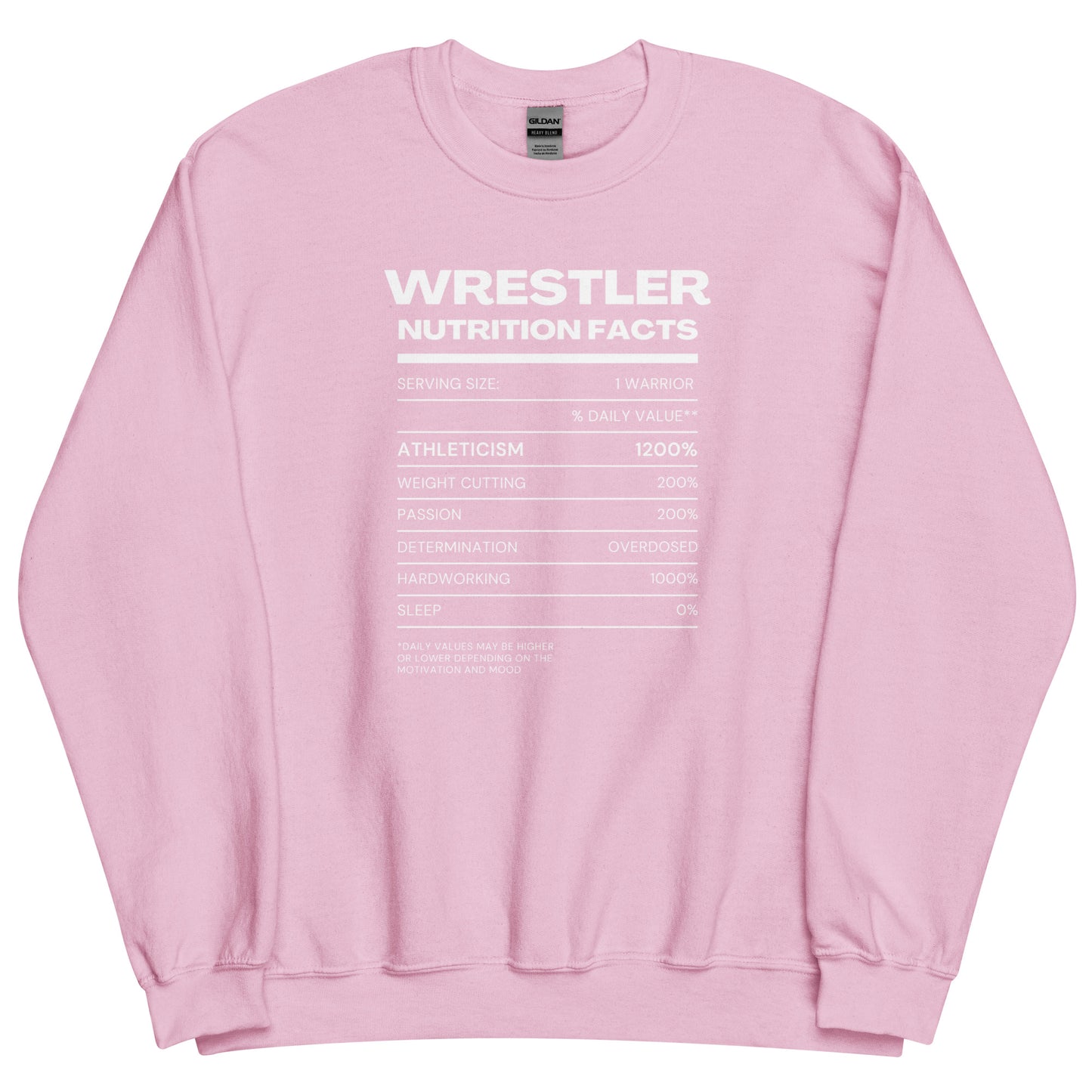 Wrestler Nutrition Facts Sweatshirt