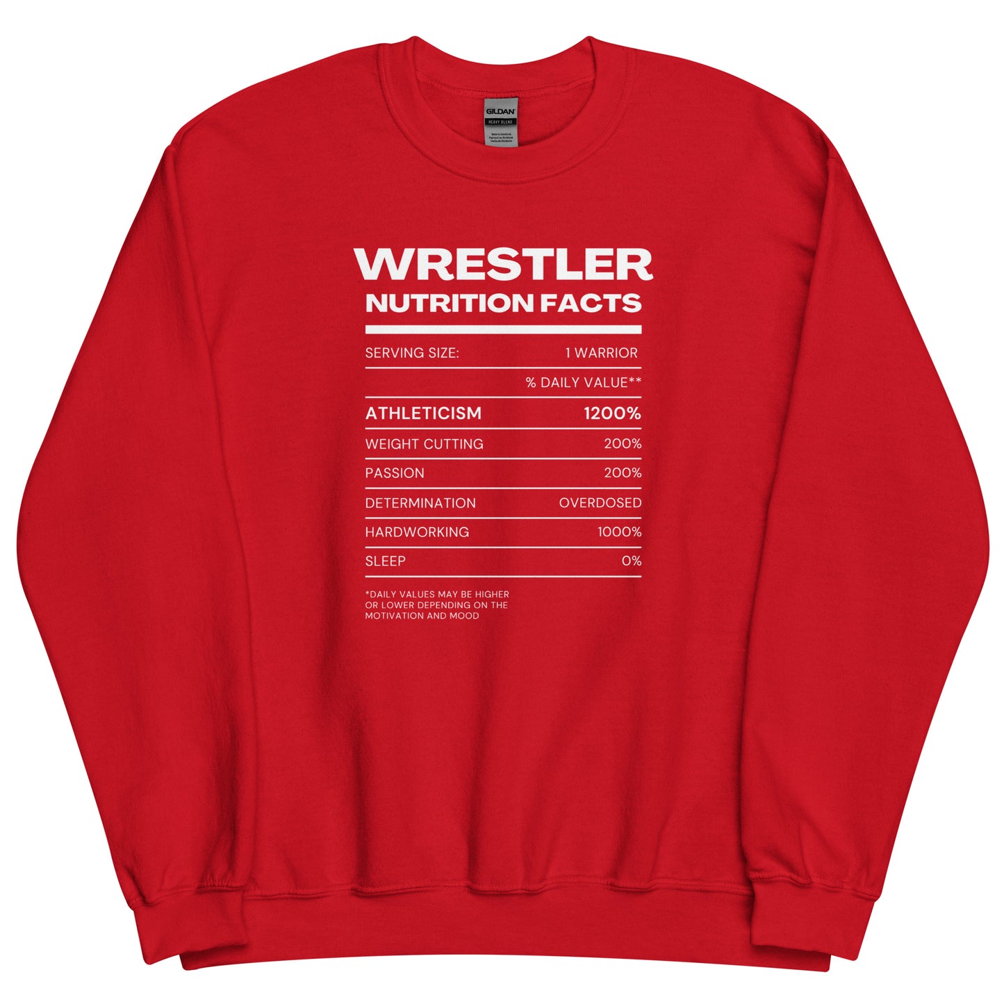 Wrestler Nutrition Facts Sweatshirt