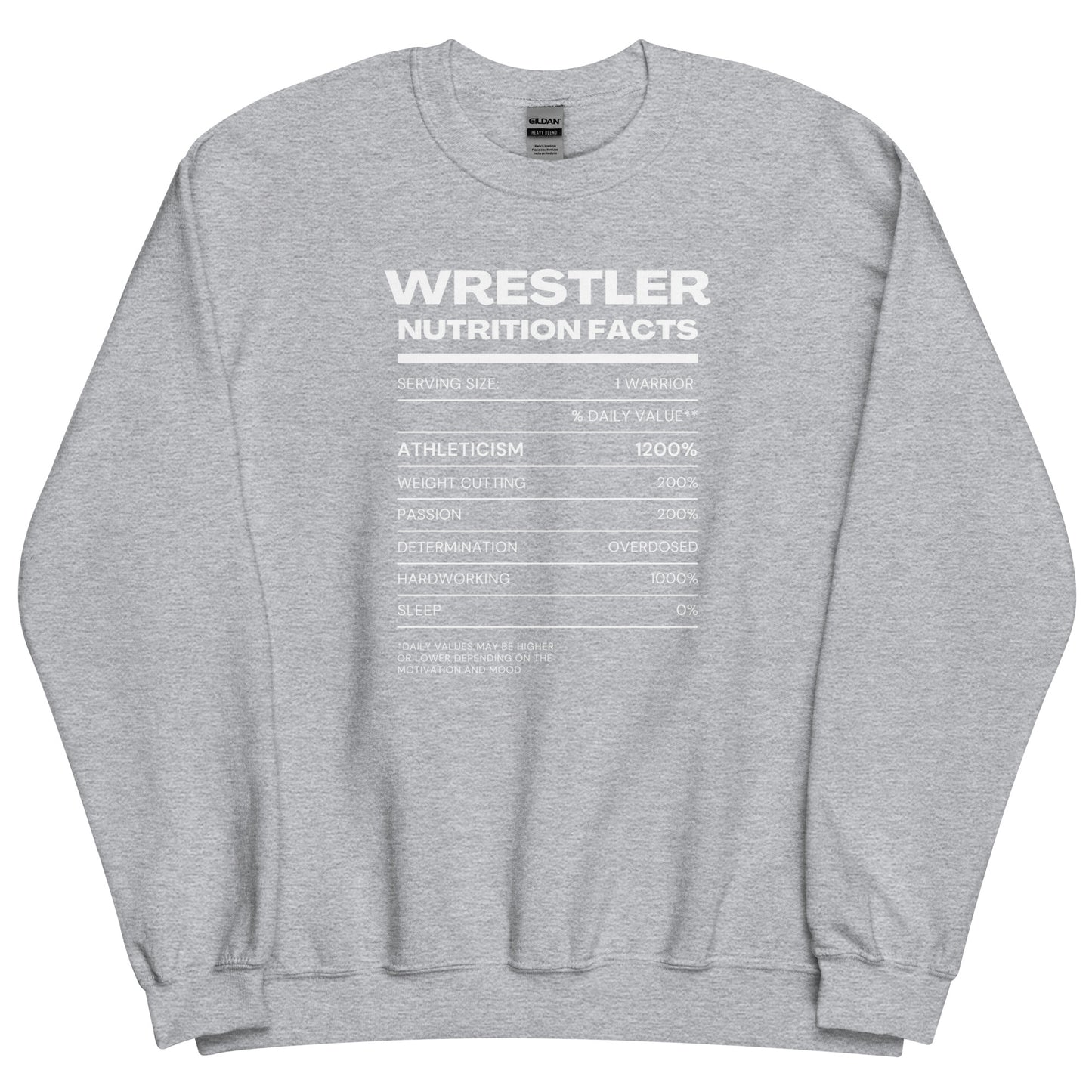 Wrestler Nutrition Facts Sweatshirt