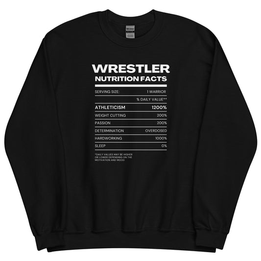 Wrestler Nutrition Facts Sweatshirt