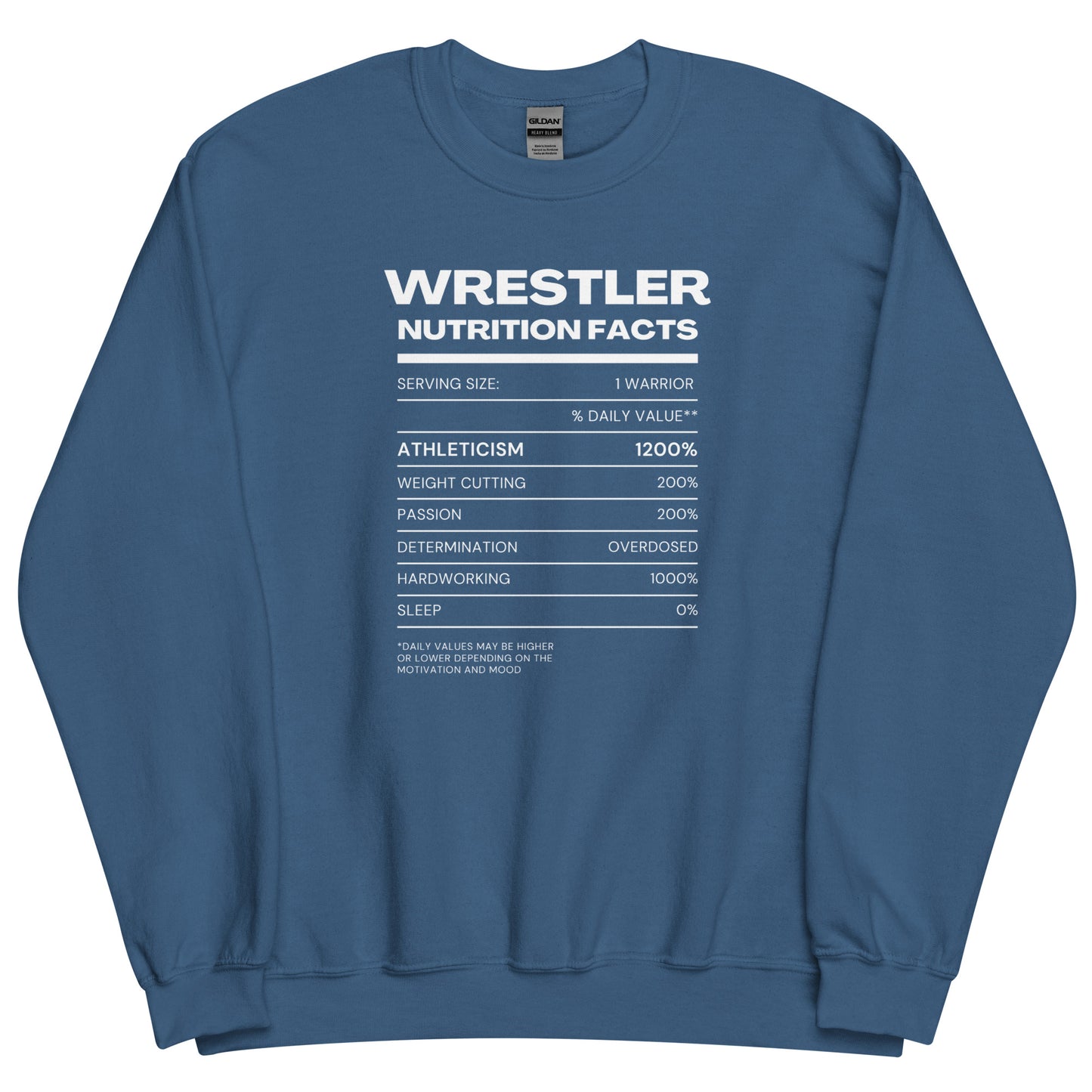 Wrestler Nutrition Facts Sweatshirt