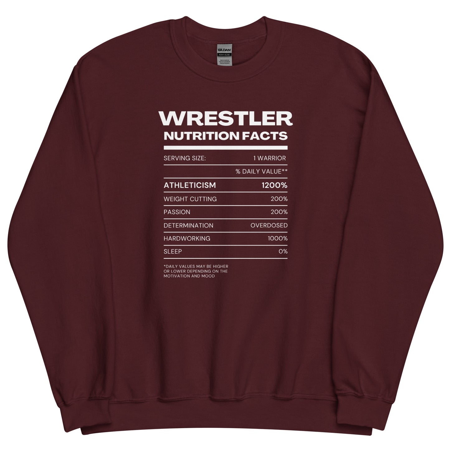 Wrestler Nutrition Facts Sweatshirt
