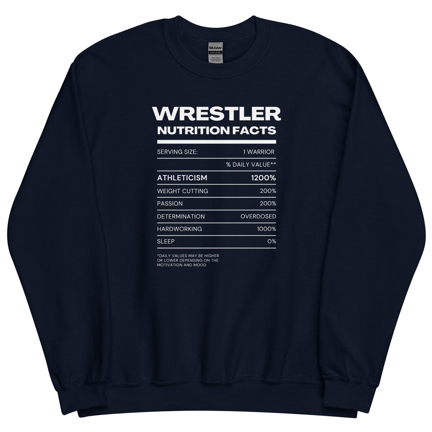 Wrestler Nutrition Facts Sweatshirt